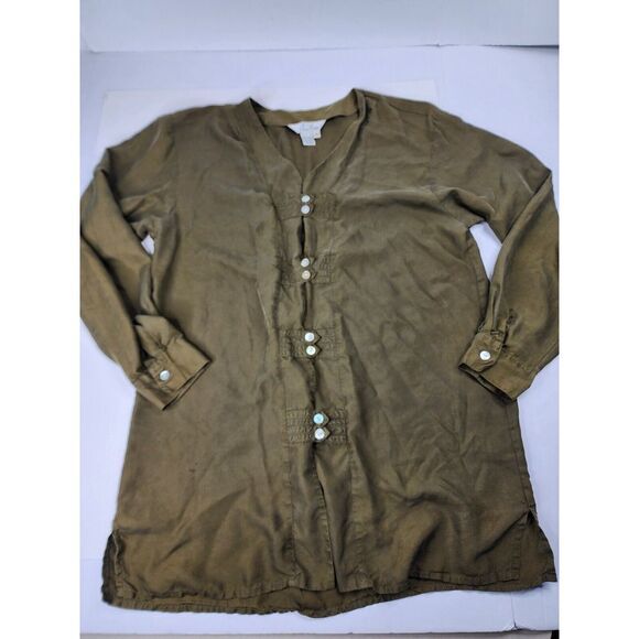 Anne Carson Tops - Vintage Anne Carson‎ 100% Pure Silk Shell Button Blouse Top Womens Size M Med